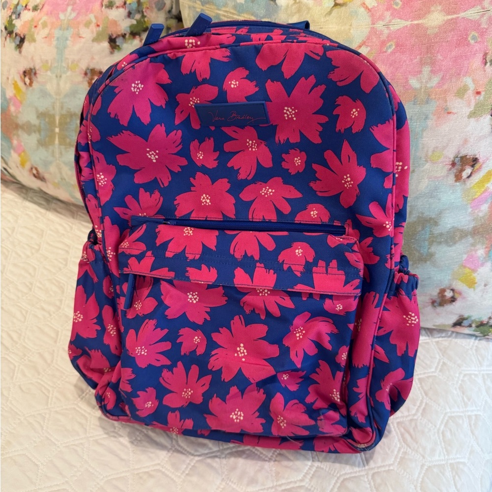 Vera Bradley Kids Backpack - Pink Floral on Blue